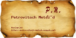 Petrovitsch Metód névjegykártya